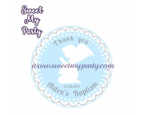 Boy Baptism stickers,Boy Christening thank you tags,(5)